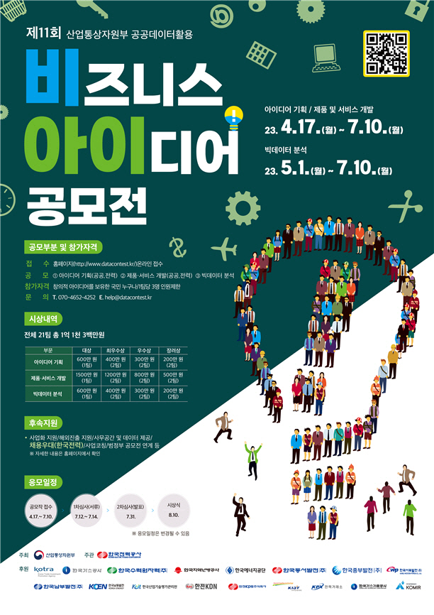 산업부 제11회 공공데이터 활용 (BI) 공모전 포스터