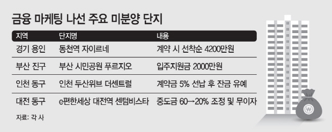 금융 마케팅 나선 주요 미분양 단지