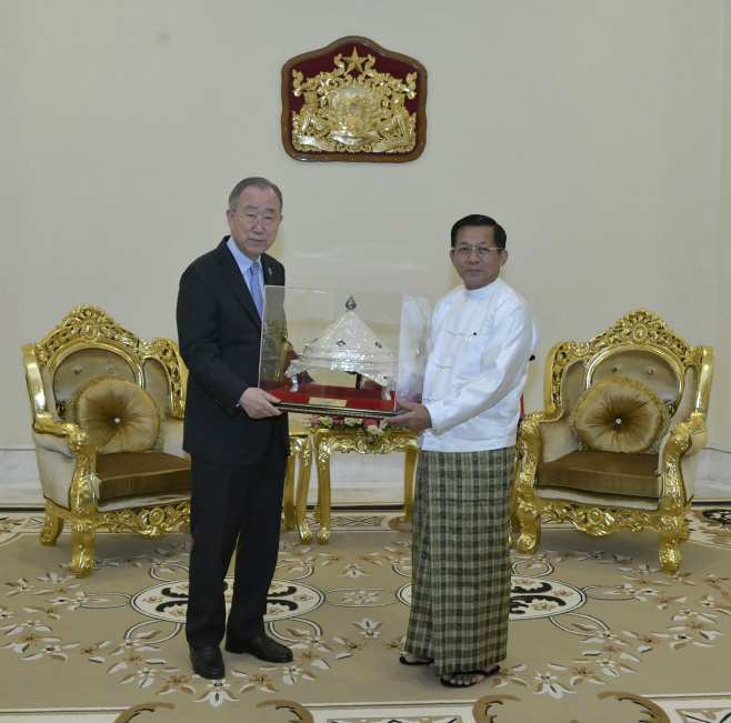 MYANMAR BAN KI MOON DIPLOMACY <YONHAP NO-0207> (EPA)