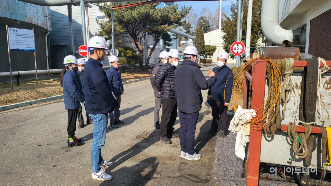 보도1.합동점검반이승기하수처리장을점검하고있다