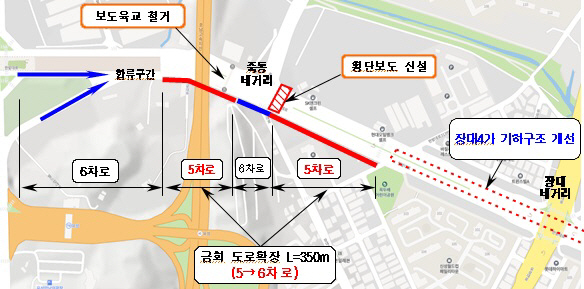 유성IC주변 한밭대로 확장... 상습 교통정체구간 해소