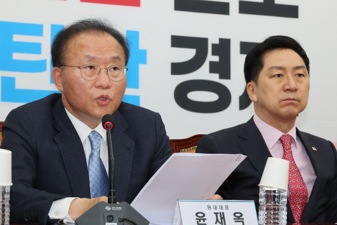 발언하는 윤재옥 원내대표