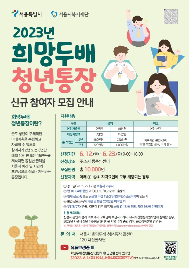 희망두배 청년통장 참여자 모집