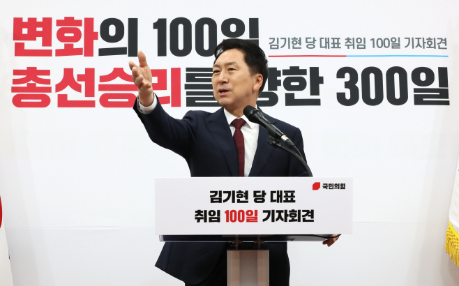 질문받는 김기현