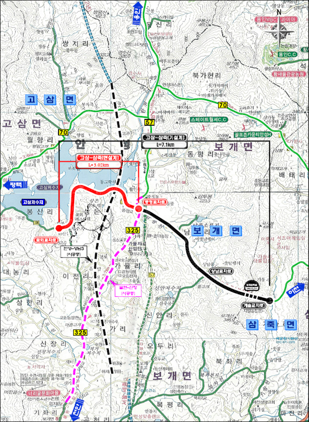 경기도 안성 고삼~삼죽 도로확포장 구간