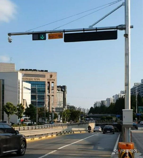 평촌지하차도에 설치된 차단시스템