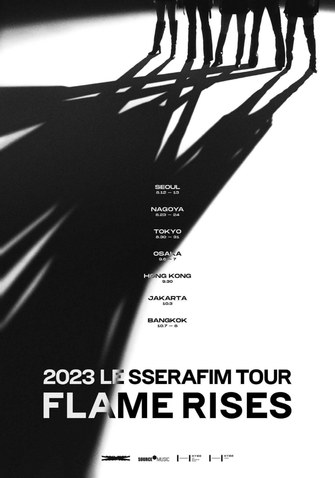 르세라핌 2023 LE SSERAFIM TOUR ‘FLAME RISES’ 포스터