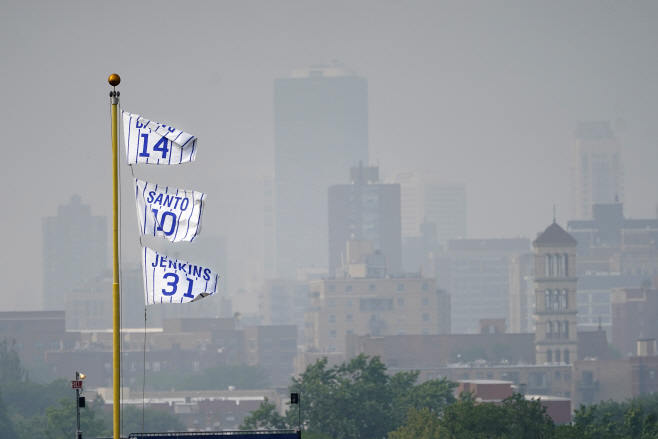 APTOPIX Canada Wildfires Air Quality Great Lakes Baseball