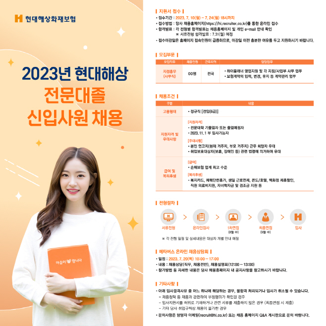 사진1_현대해상 2023년 전문대졸 신입사원 공개채용
