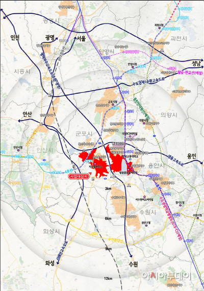 [관련사진] 의왕군포안산 지구 위치도