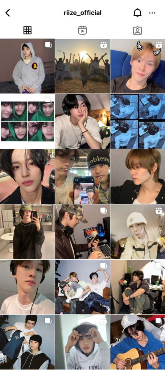 라이즈(RIIZE) 인스타그램 피드 캡처 이미지