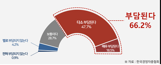 현재 소득 대비 연금보험료 부담 수준