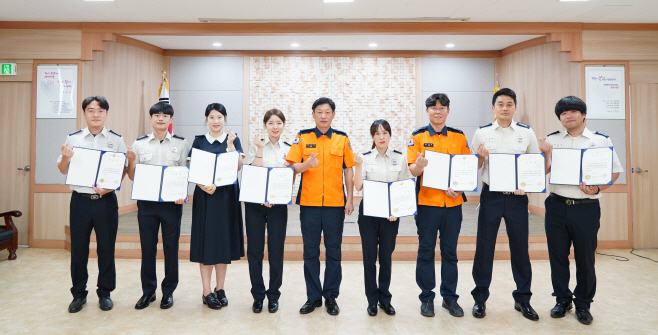 상주소방서 하트세이버, 트라우마세이버 수여 사진