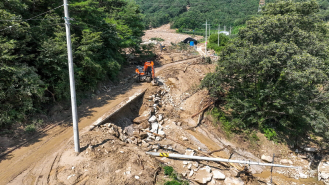 영주-1-2 장수면 임도 응급복구 작업 현장