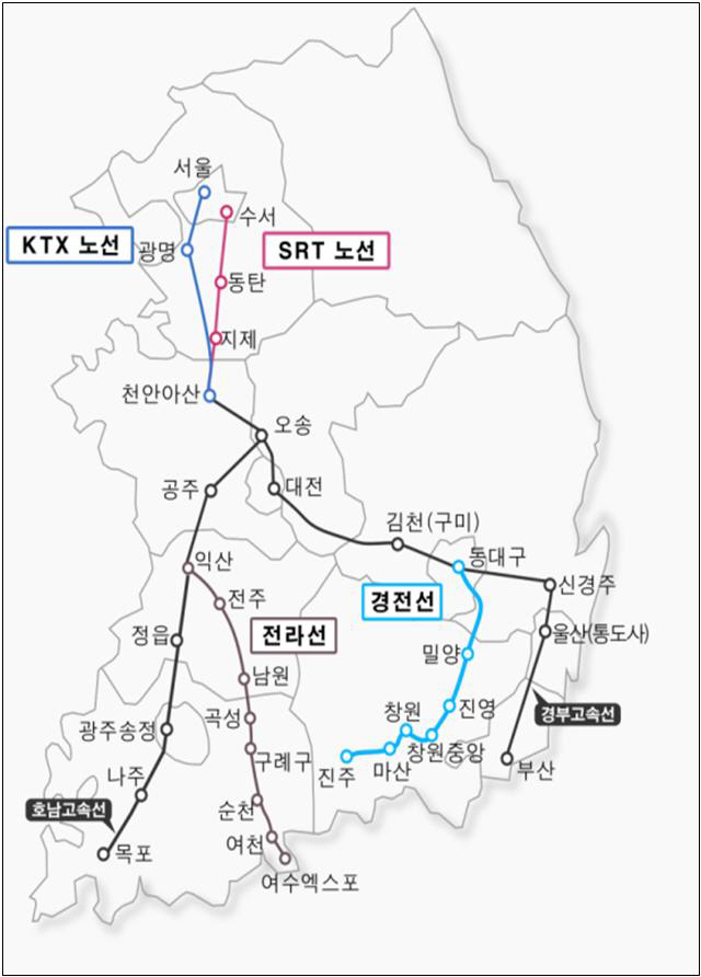 SRT노선도