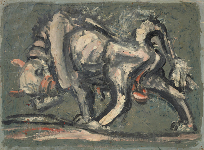 이중섭 흰소 1953~54 종이에 유채 307x41.6cm