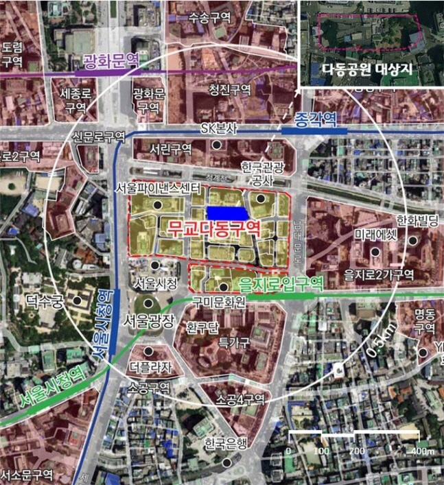 무교다동구역 위치도