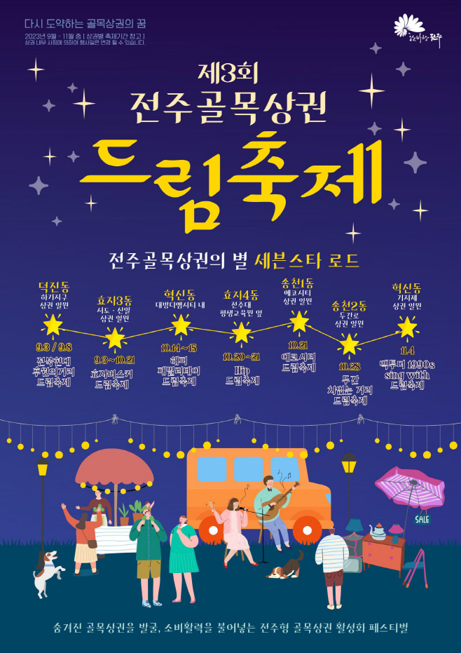 제3회 전주골목상권 드림축제 포스터
