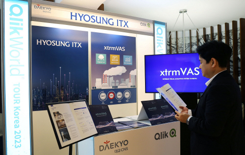 QlikWorld 참관자가 효성ITX 부스