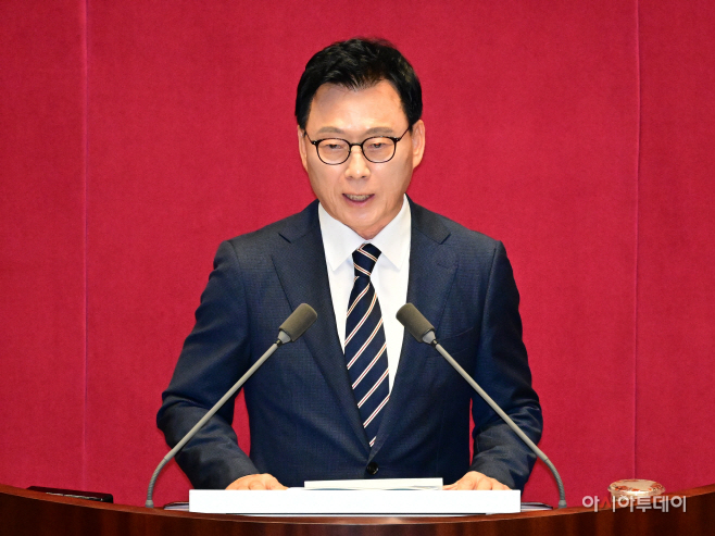 [포토] 박광온 원내대표 '국무총리 해임과 내각 총사퇴 요구'