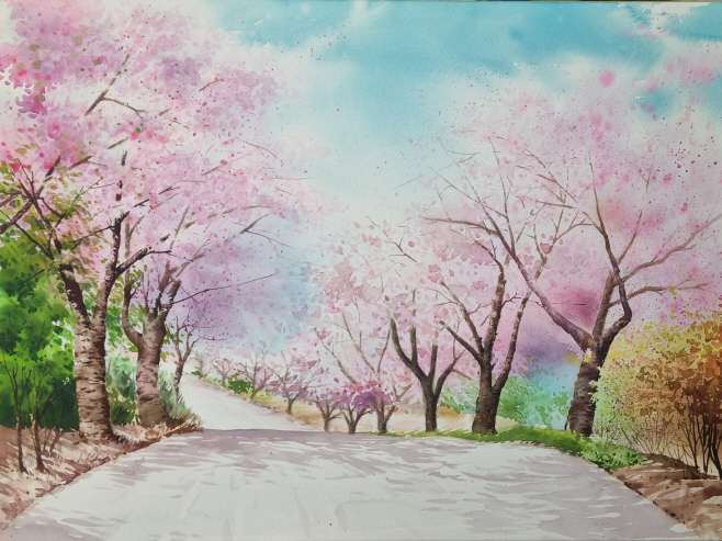 언제나 봄...73㎝×54㎝ watercolor on paper