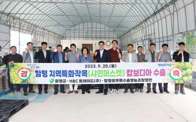 함평 샤인머스켓 캄보디아로 첫 수출