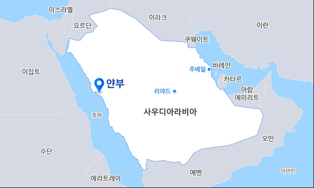 사우디아라비아 얀부 위치도