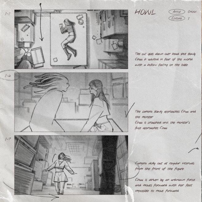 츄_ ‘Howl’ 뮤비 스토리 보드