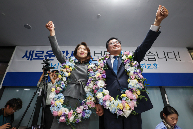 [포토] 진교훈, 강서구청장 당선 사실상 확정