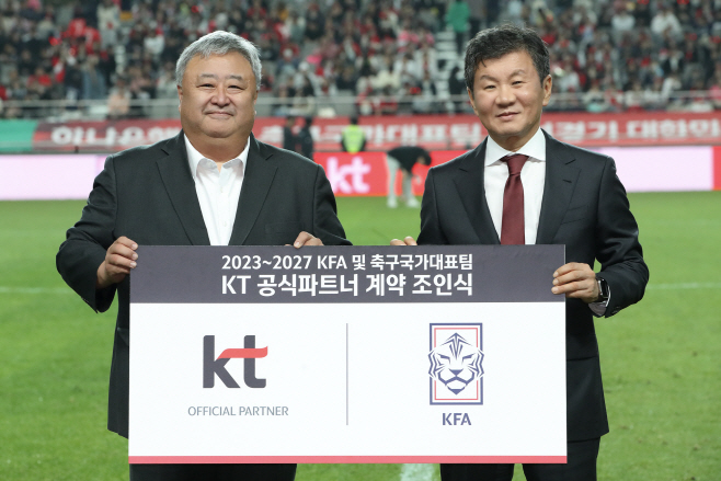[사진1] KT 축구국가대표팀 공식 파트너 협약