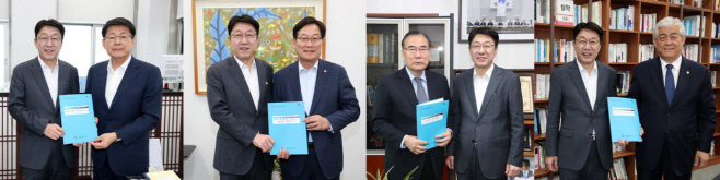 왼쪽부터 서삼석예결위원장, 신동근복지원장,