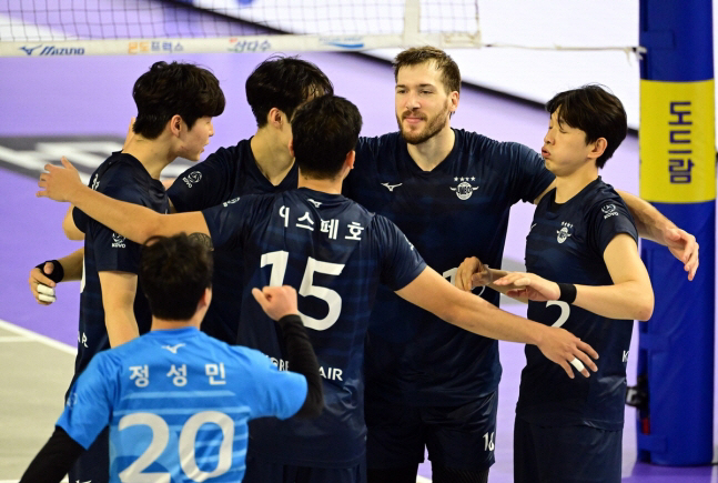 대한항공 선수들. 한국배구연맹
