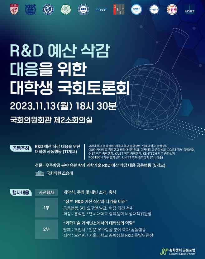 ‘R&D 예산 삭감 대응을 위한 대학생 국회토론회