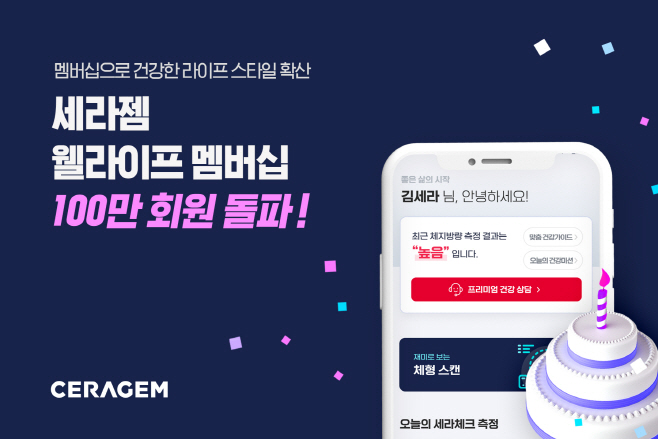 (사진자료) 세라젬, 웰라이프 멤버십 회원 100만명 돌파