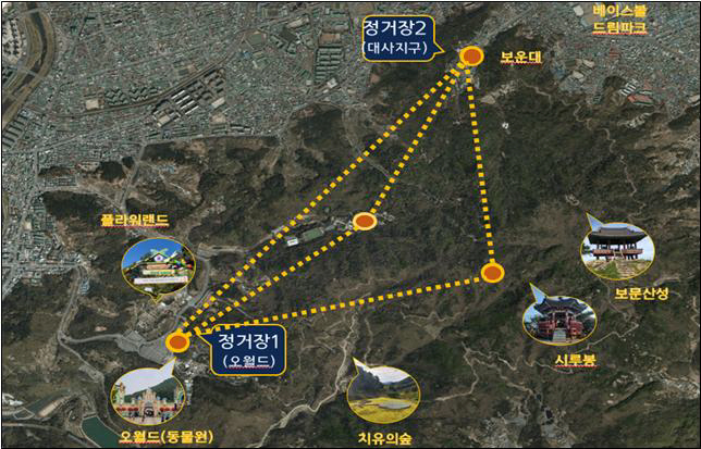 1. 보문산 케이블카 노선예시도