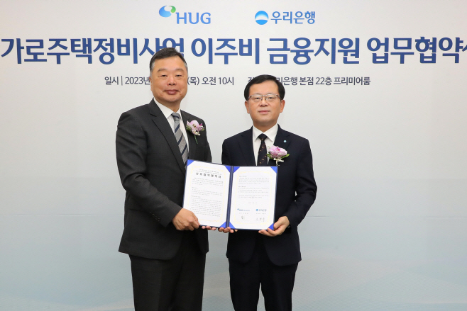1116 우리은행, HUG와 가로주택정비사업 이주비 지원한다