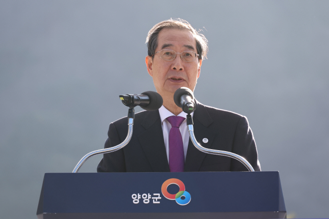 축사하는 한덕수 총리