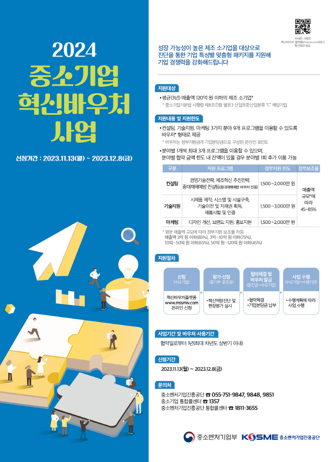 사진. 2024년 혁신바우처 모집 포스터
