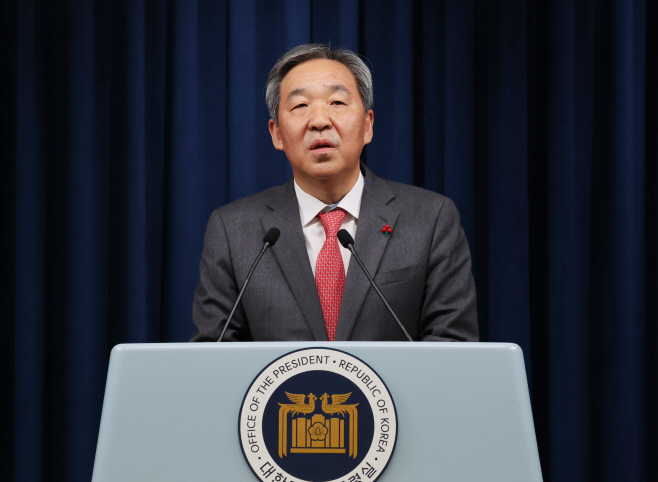 임명 소감 밝히는 한오섭 신임 대통령실 정무수석