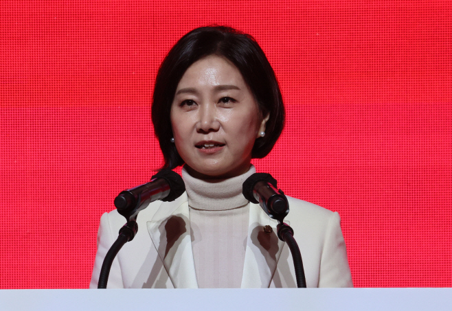 정견발표 하는 허은아 최고위원 후보<YONHAP NO-4727>