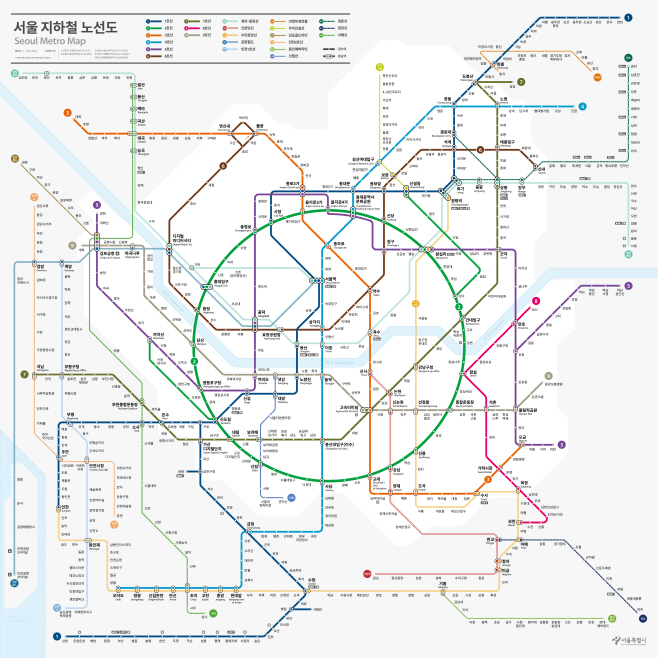 서울 지하철 노선도-국문