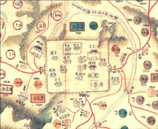1872년 영암군지도 중 읍성지역