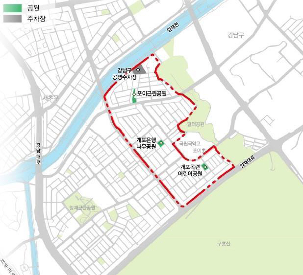 개포ICT 특정개발진흥지구 범위