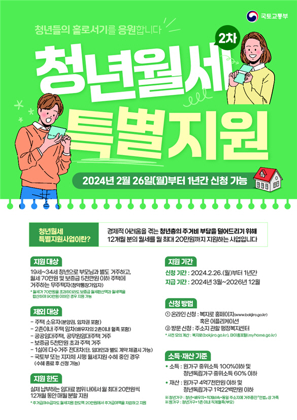 청년월세 특별지원 홍보물
