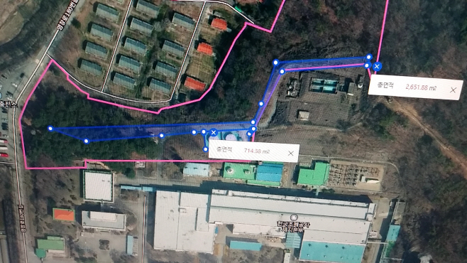 한국조폐공사 불법 시설물 설치 지역