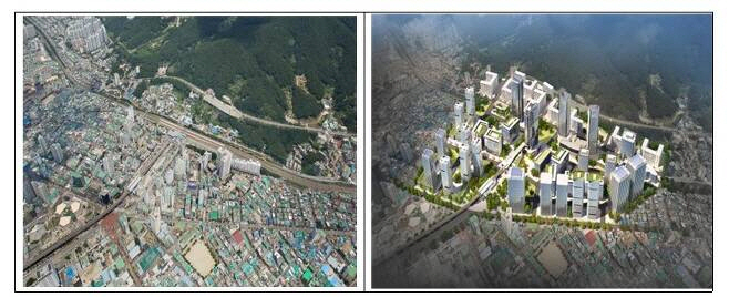부산 철도 지하화 예시 조감도