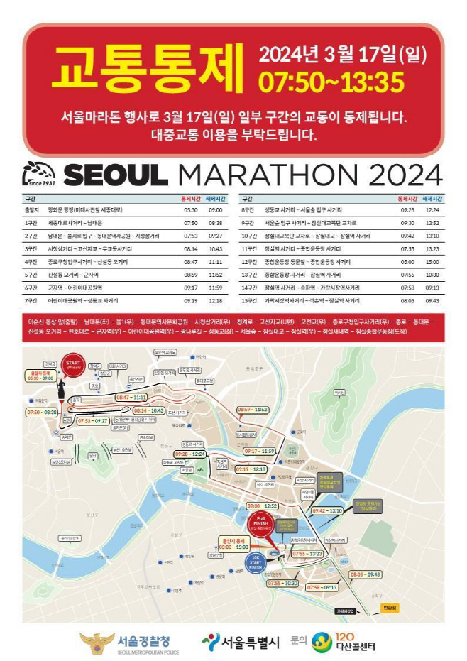 교통통제안내문