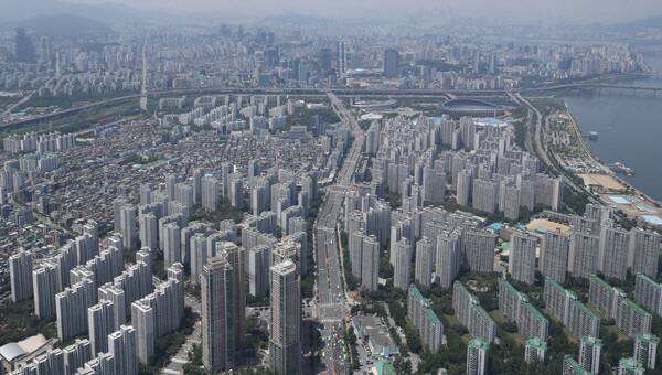 서울 송파구 일대 아파트 밀집지역 전경
