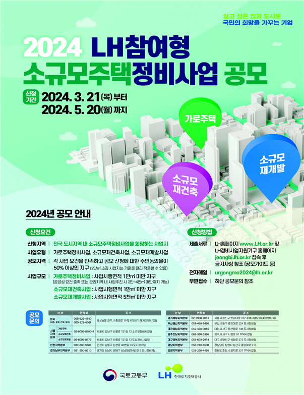 공공참여 소규모주택 정비사업 공모 홍보물