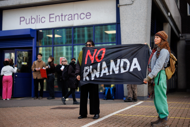 BRITAIN RWANDA IMMIGRATION PROTEST